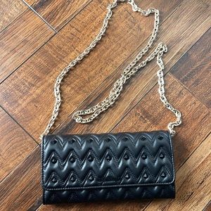 Valentino quilted leather chain wallet